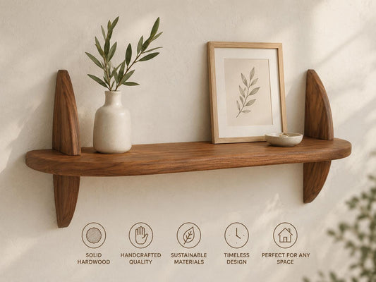 Solid Walnut Shelf | Mid-Century Modern