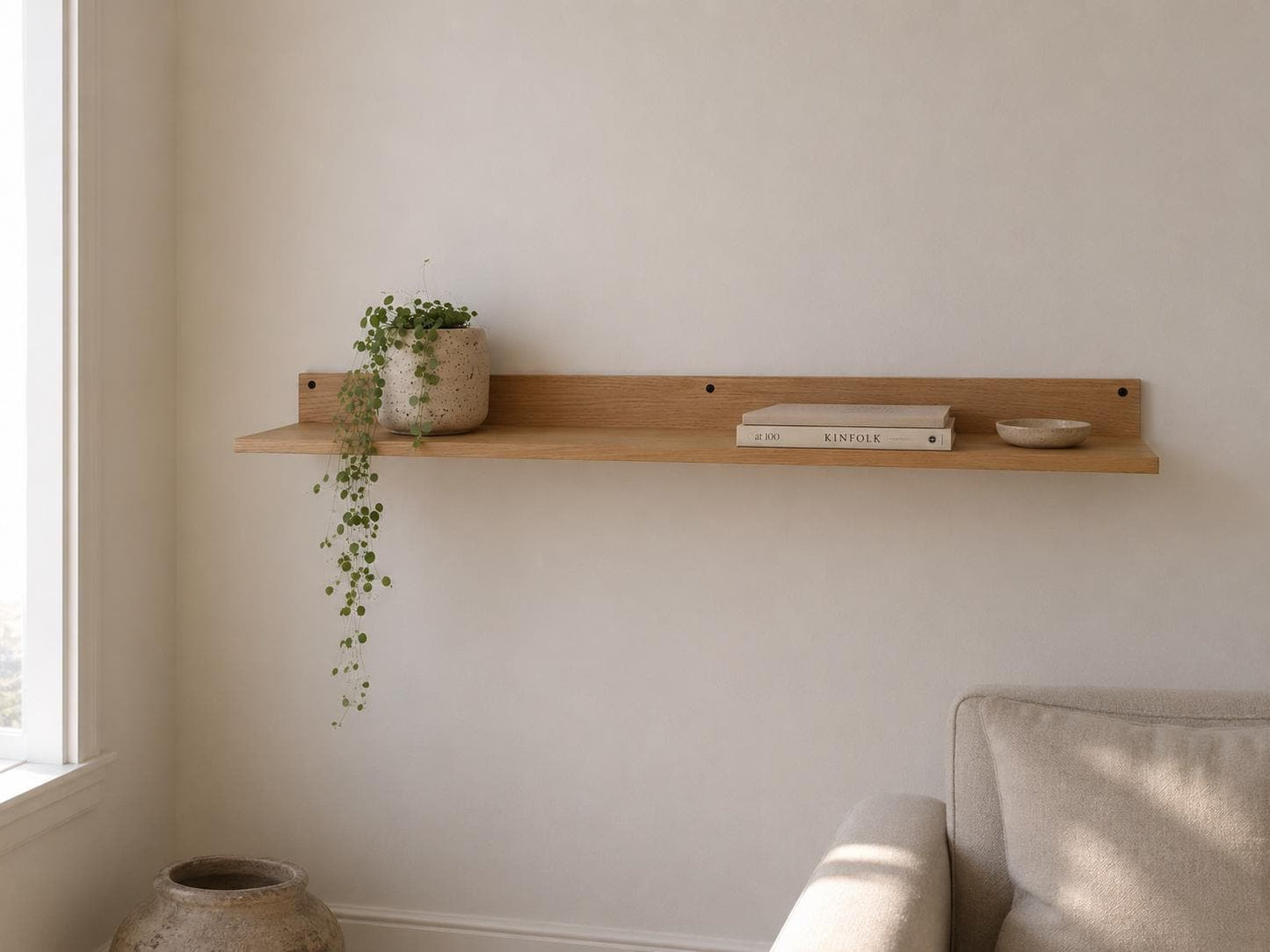 Minimalist Oak Wall Shelf | Modern Scandi Home Décor